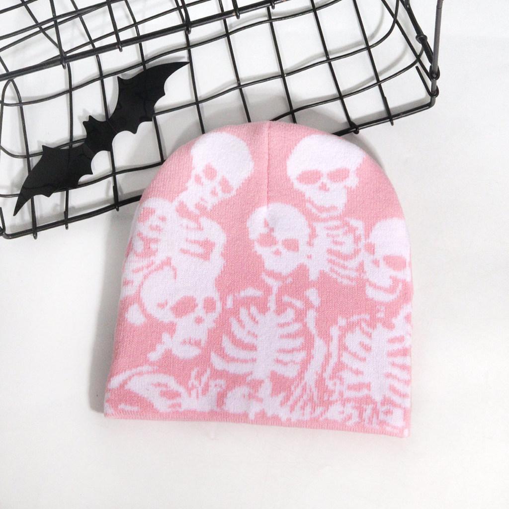 Шапка вязаная с узором черепа для осени и зимы уличная одежда аксессуар мода