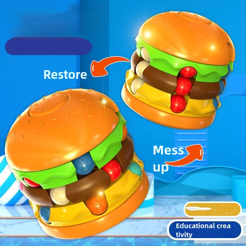 Kids Magic Cube Rotating Bean Adults Fingertip Fidget Stress Relief Creative Puzzle Game Toys for Children