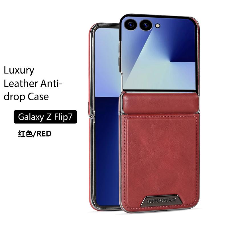 Роскошный деловой магнитный кожаный чехол для телефона Samsung Z flip 7 6 5 Защита центральной оси Ударопрочный Для Magsafe Тонкий чехол