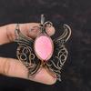 Thulite Pendant Copper Wire Wrapped Pendant Real Gemstone Pendant Butterfly Jewelry Handmade Pendant Copper Wire Wrap Jewelry Gift For Women