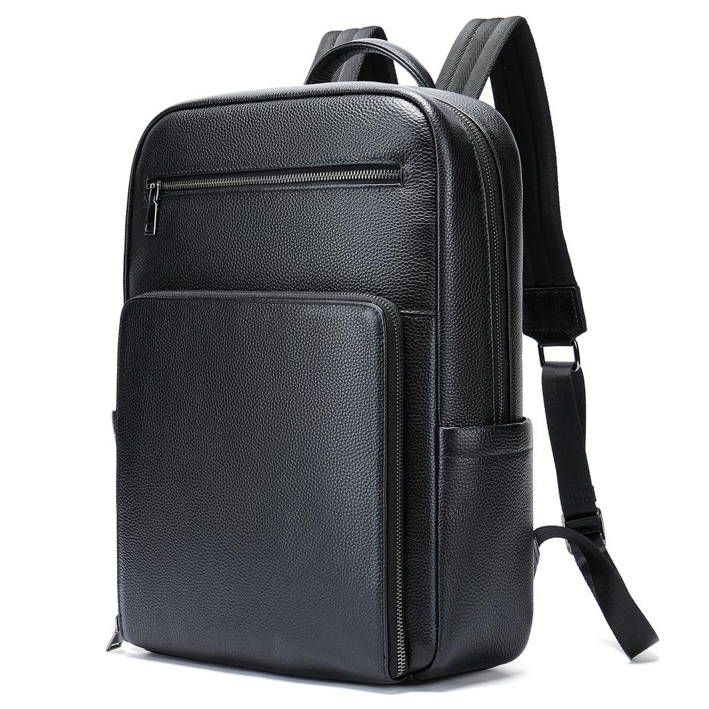 Travel Leisure Backpack Men's Leather Simple Shoulder Bag Multifunctional Large Capacity Computer Business Bag