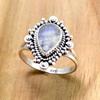 Moonstone 925 Sterling Silver Ring, Natural Gemstone Handmade Women Statement Ring