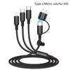 3 In 1 Fast Charging Cord For iPhone Huawei Micro USB Type C Charger Cable 1.2m Multi Usb Port Multiple Usb Charging Cord