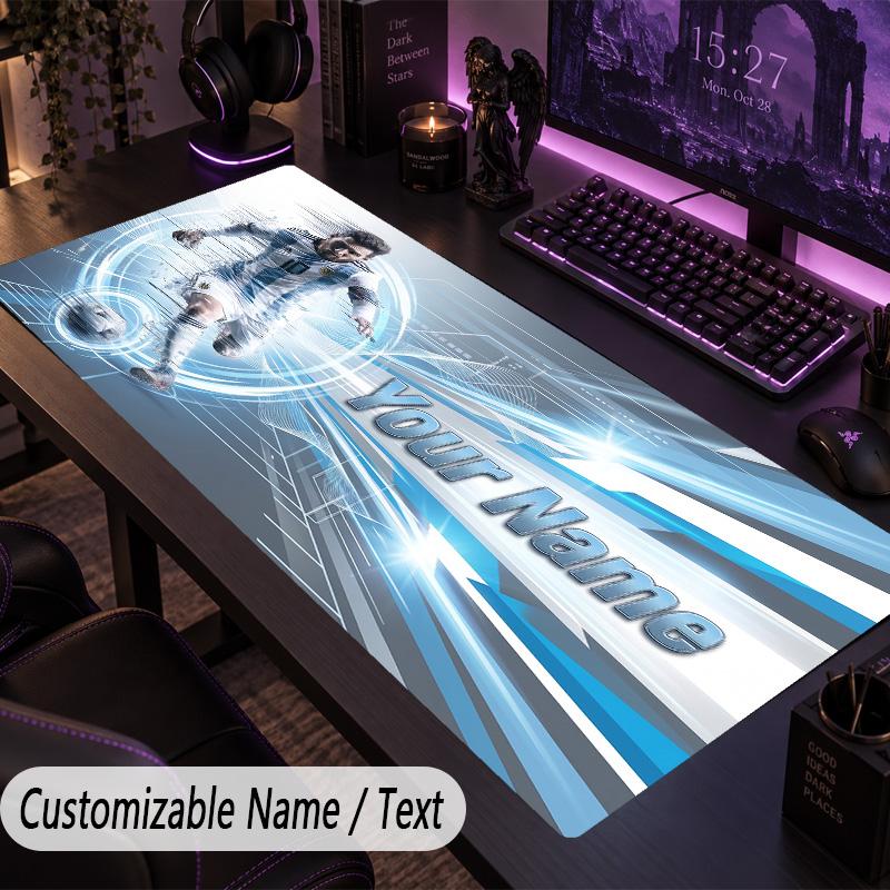 Large Mouse PadLionel Messi Custom Name Text Personalized Desk Mat Non Slip Gaming Pad