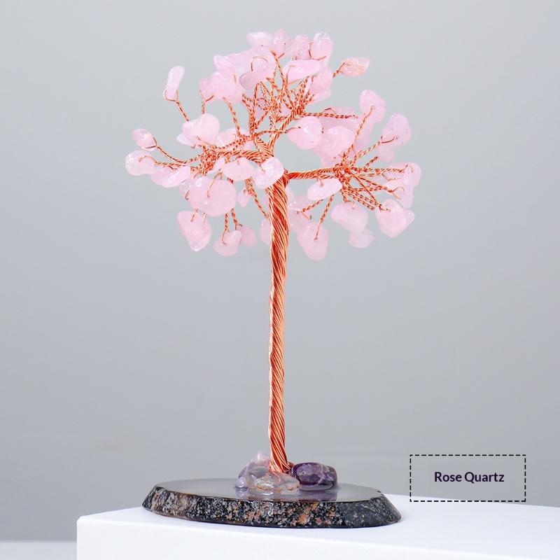 Healing Crystal Money Tree Super Mini Natural Gemstone Feng Shui Ornament for Living Room Table Home Decoration