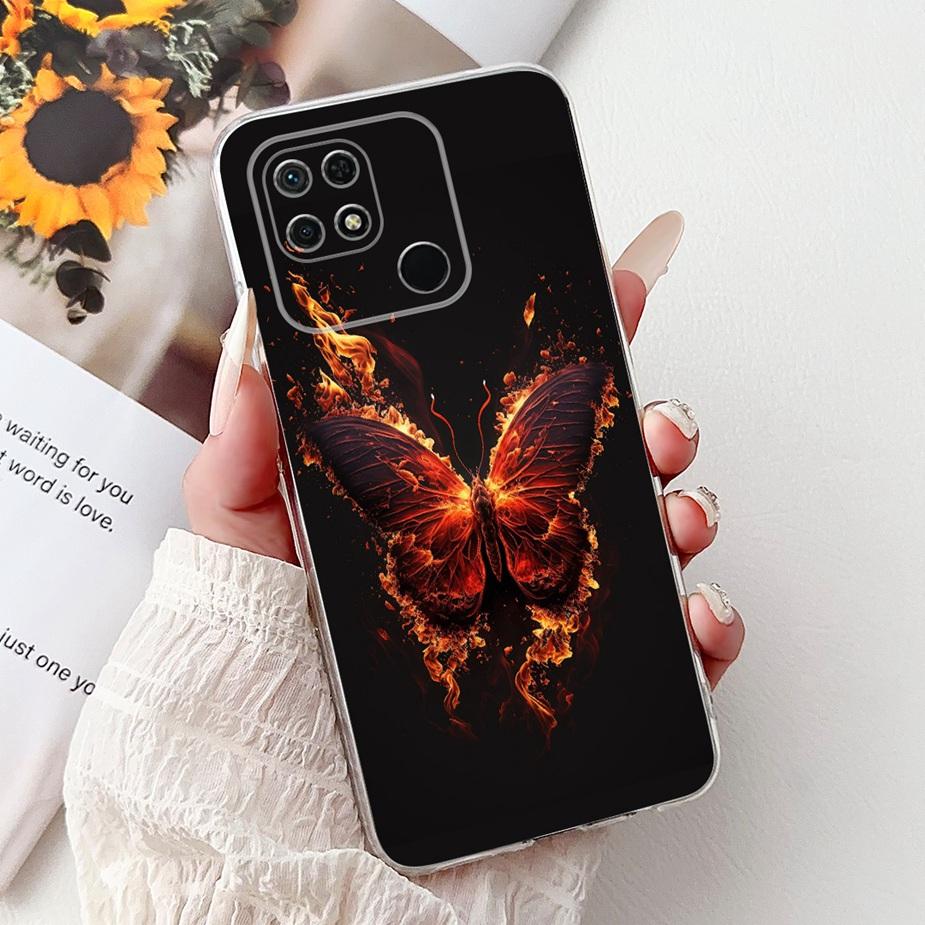 Чехол для Xiaomi Redmi 10C Милый кот Роскошная бабочка Расписная крышка 6,71'' Мягкий силиконовый чехол для Xiaomi Redmi 10C Redmi10C Fundas