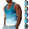 Mens Summer Surf Beach Tank Top Casual Breathable Sleeveless Top Loose Print Tank Top