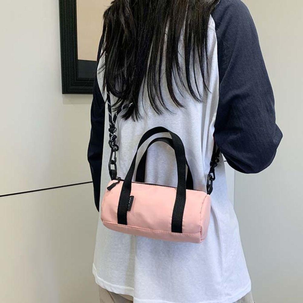 Однотонная сумка-подушка в корейском стиле, на плечо, модная нейлоновая сумка кроссбоди, для улицы