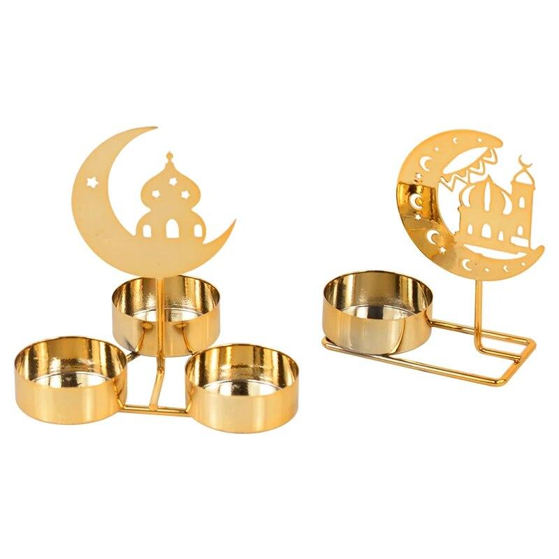 Ид Мубарак подсвечник металлический Рамадан украшение дома 2024 украшение для комнаты обеденный стол Карим ислам мусульманские товары для вечеринок подарок