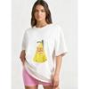Oversized T-Shirt Black Cat In Yellow Bag Print Casual Everyday Wear