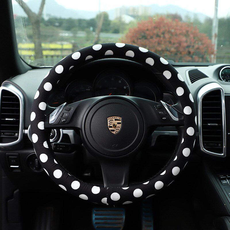 Steering Wheel Cover for Women, Universal for All Seasons, Korean Cute Internet Celebrity Style, Summer Q Car Handlebar Cover, Non-Slip and Absorbent