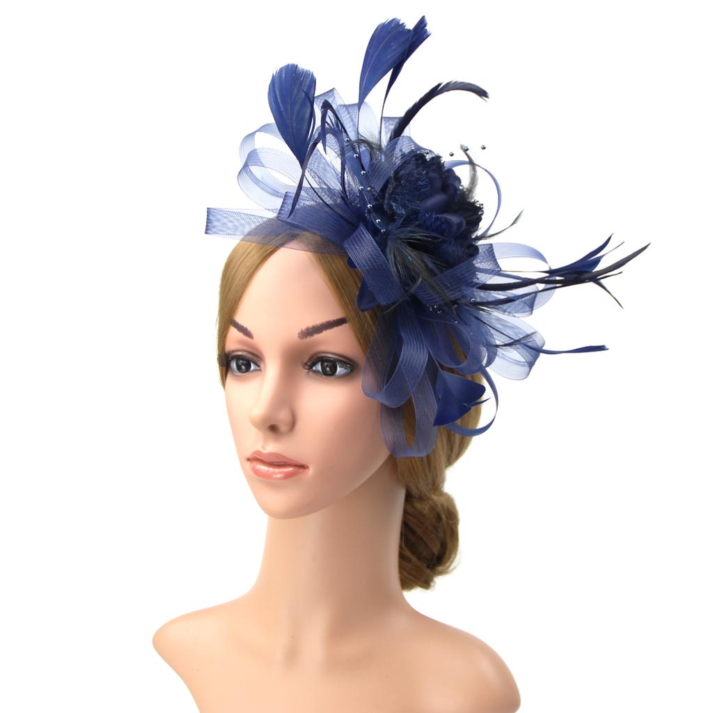 Large Wedding Feather Hair Fascinator On Headband Ladies Day Royal Ascot Races Aliceband Net