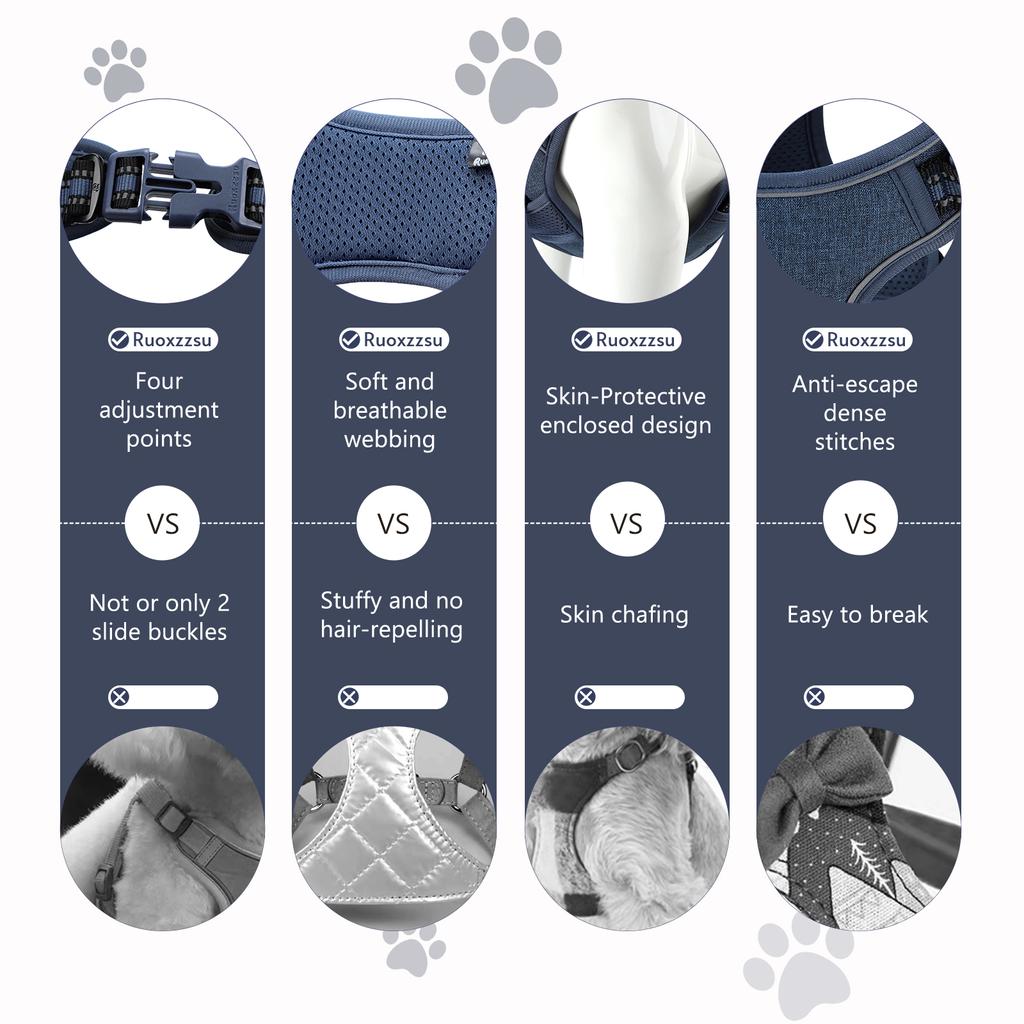 Шлейки для собак/домашних животных, регулируемый светоотражающий жилет Oxford Outdoor, передние/задние зажимы для поводка для маленьких, средних, больших и очень больших собак,