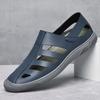 Fashion Fashion Leather Hollow Out Shoes Quick Dry Men's Sandals Leisure Walk Male Beach Shoes Handmade Summer Flats Non-Slip Sandaly