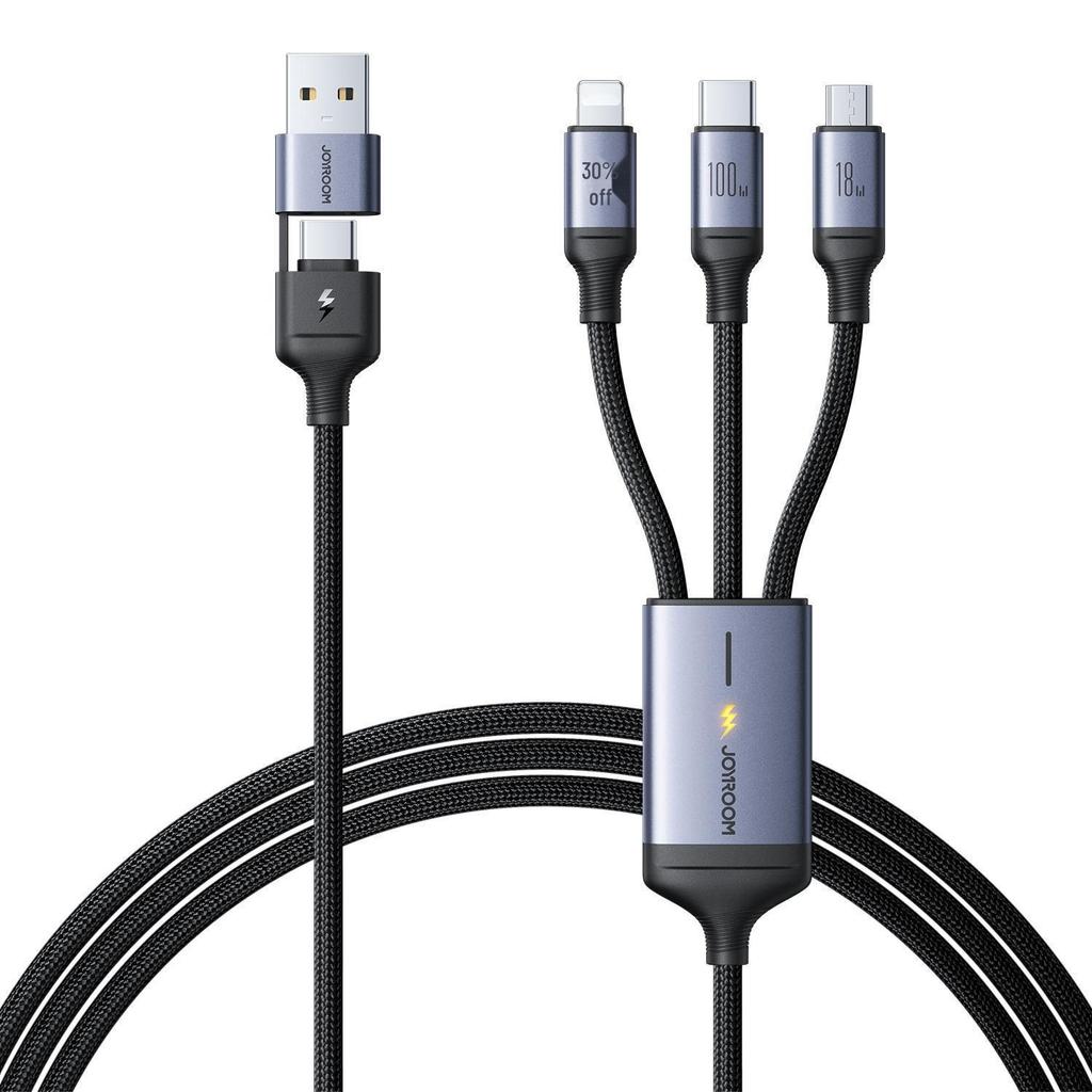 Jiletang 100W Multi-Function Fast Charging 3-in-1 Data Cable