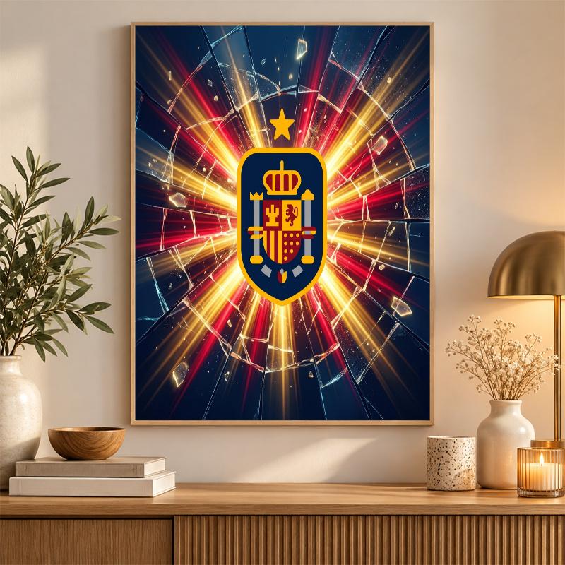 Spain Football Diamond Painting Kit 5D Full Drill DIY Diamond Mosaic Wall Art Home Decor
