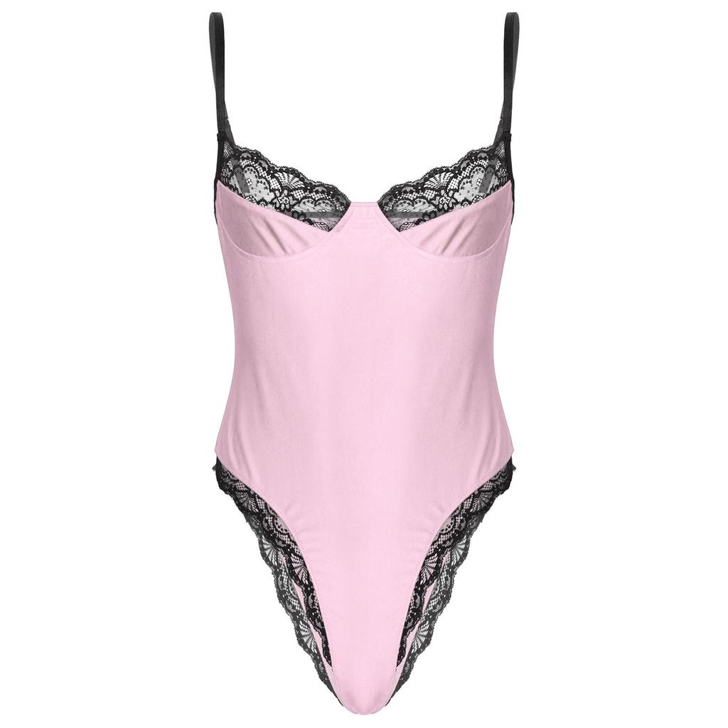 Мужское сексуальное кружевное облегающее боди, нижнее белье без рукавов, Тедди, комбинезон, ночное белье