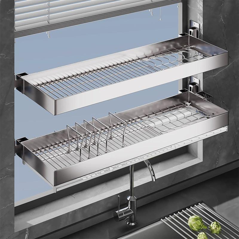 NANA Wall-Mounted Kitchen Rack with Dish & Chopstick Holders