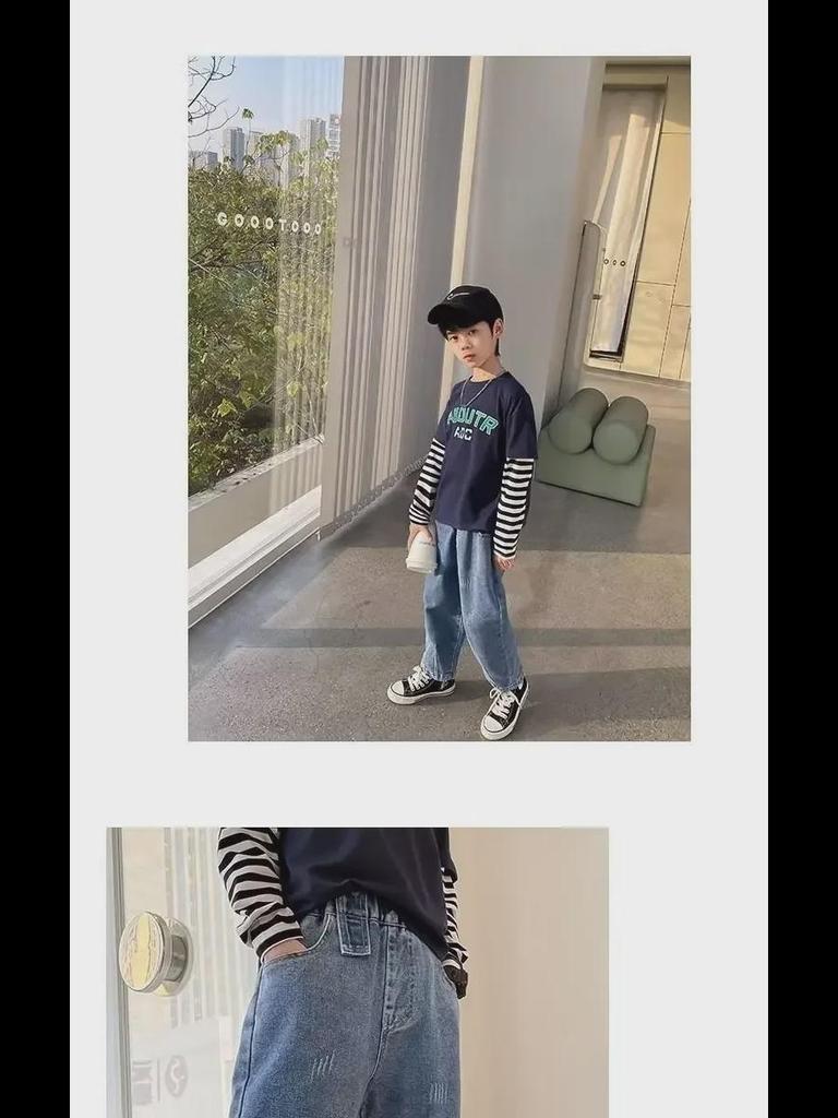 Весна 2024 Модные джинсы для мальчиков - Осенняя коллекция для детей среднего и старшего возраста