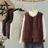 Vest for Women Cotton Autumn Winter Sleeveless Solid Color Tops Vest Oversize Thickened Vest