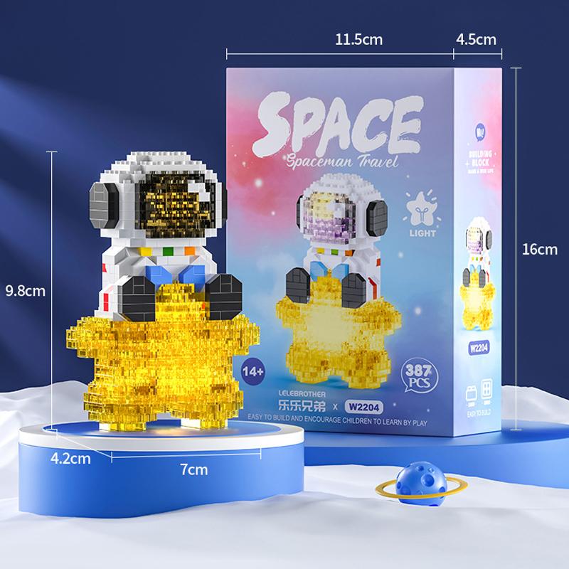Astronaut Luminous Building Blocks Exquisite Box Children's Birthday Gift