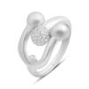 Серебряное кольцо с фианитами, вес изделия 2,92 гр (2208648)