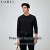 Мужской утолщенный теплый вязаный свитер CARLI с круглым вырезом