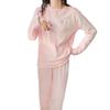 ADKASS Fluffy Flannel Pajamas Crew Fluffy Fleece Loose Long Women's Set, Neck, Lining, Cute, Warm, Fit, Plush, Simple, Sleepwear, Naptime, Loungewear,