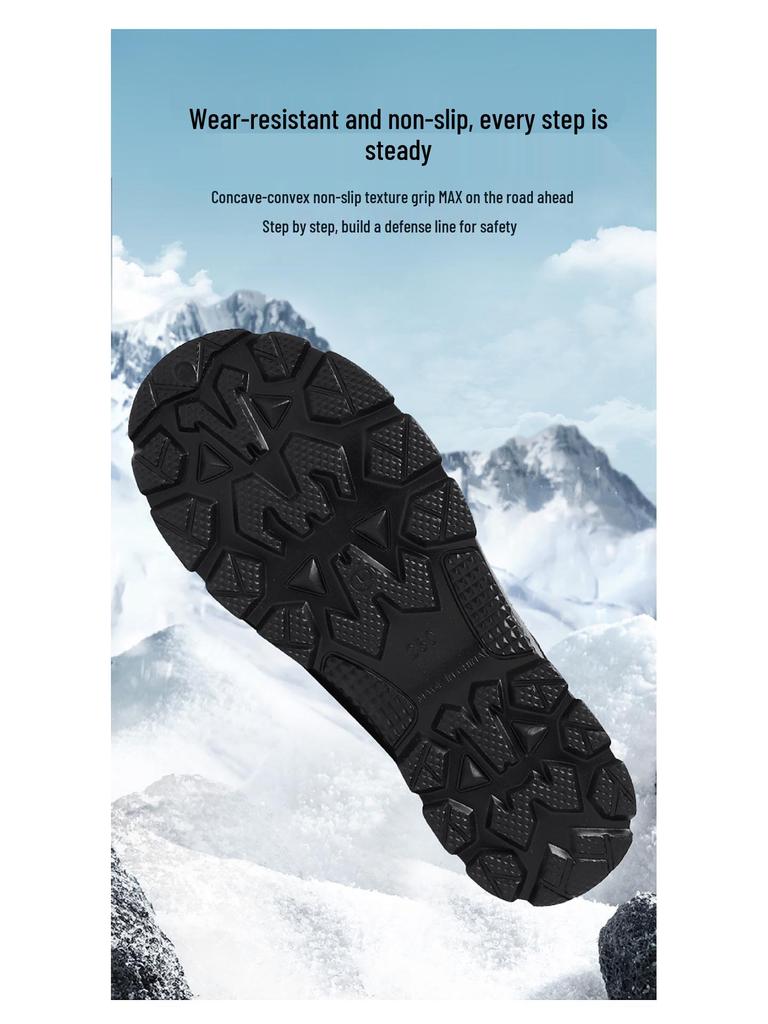 Мужские водонепроницаемые теплые зимние ботинки больших размеров с бархатом и толстым хлопком для комфорта в холодную погоду