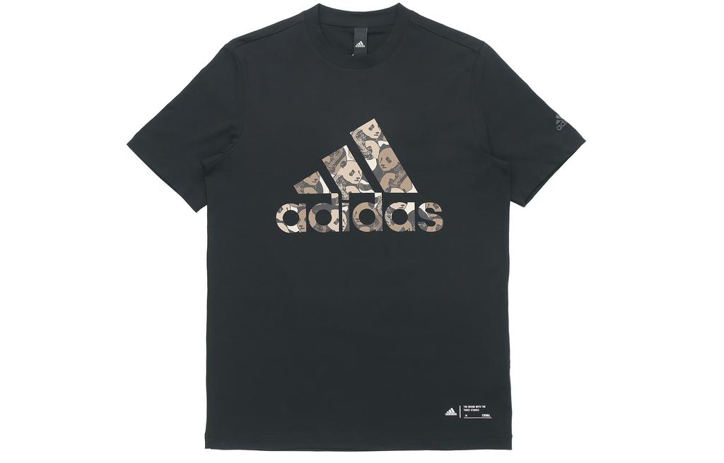 adidas Футболки Унисекс Черные С Круглым Вырезом Умеренный Прямой Крой GP1850