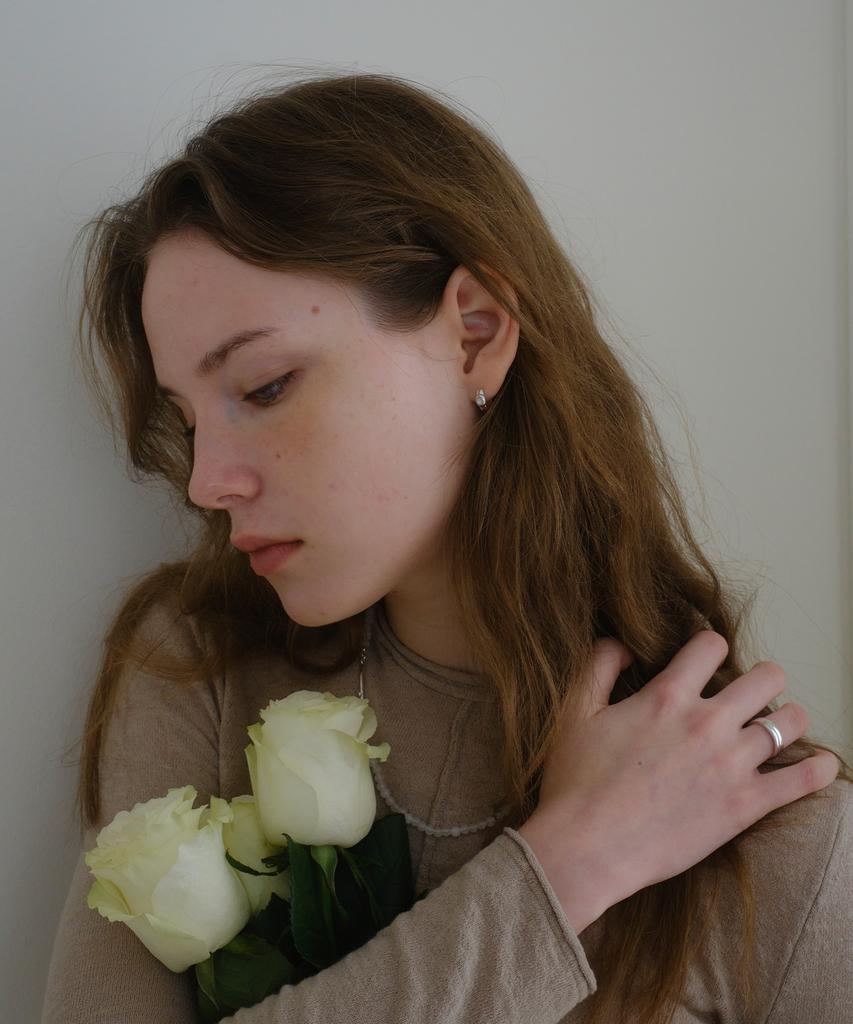 Серьги Reve Petit Stone - Белые