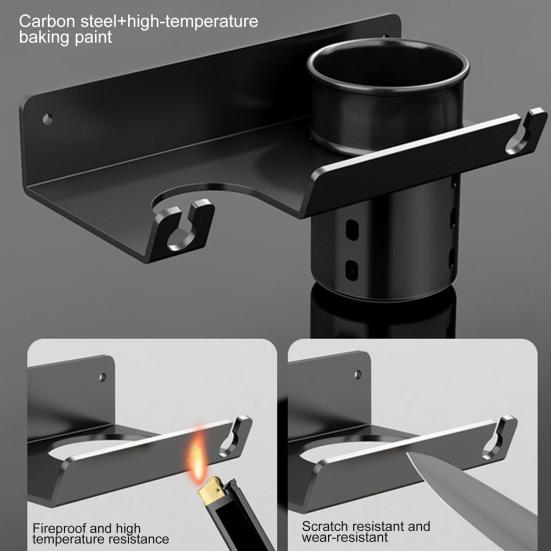 Универсальный держатель для фена, настенное крепление, вешалка для фена с органайзером для шнура, самоклеящаяся стойка для инструментов по уходу за волосами для шкафа в ванной комнате