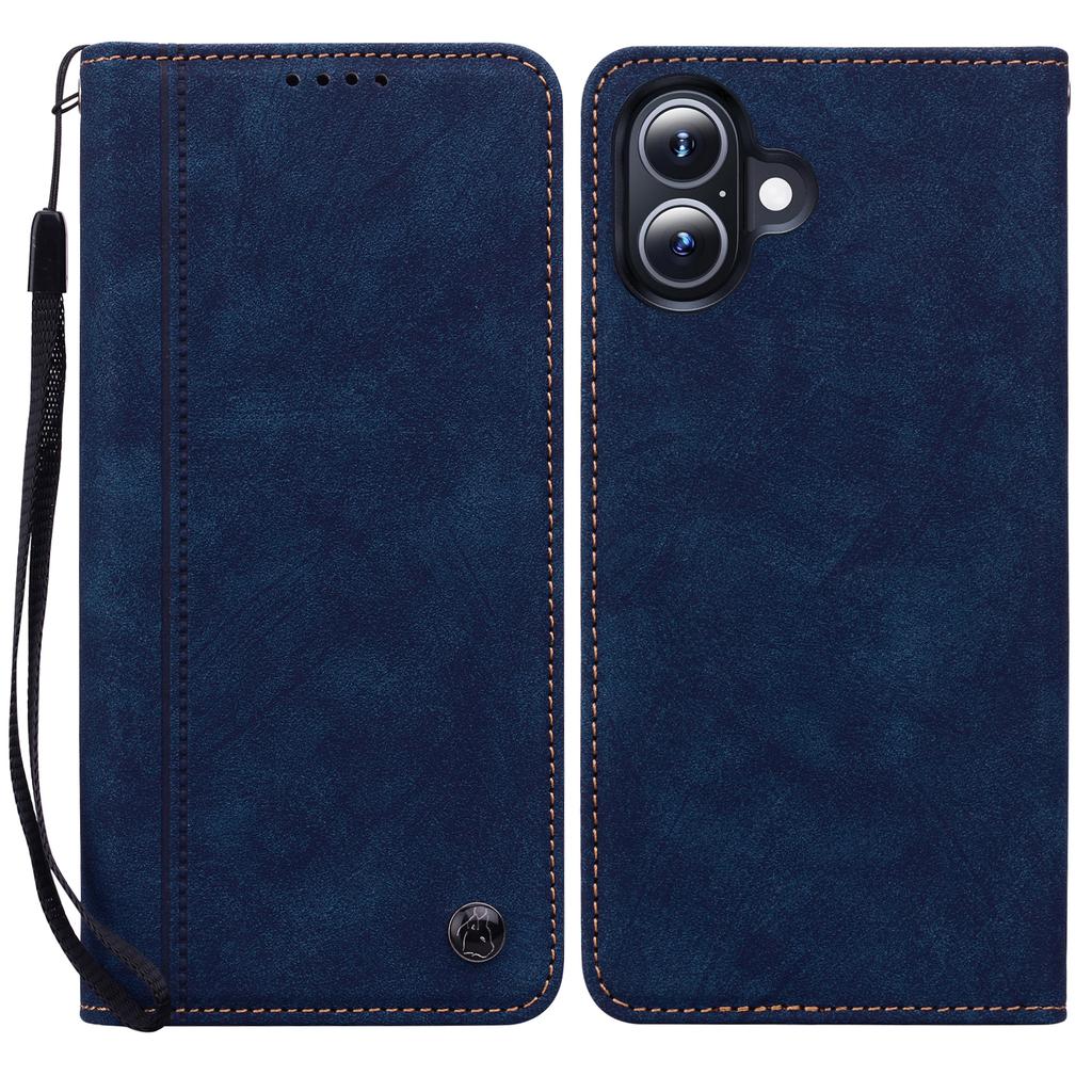 Чехол-кошелек с узором из линий для iPhone 17, кожаная обложка для телефона с ремешком