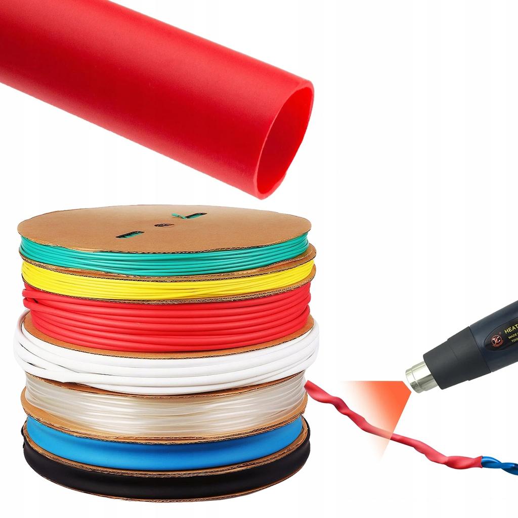 Rosfix Rurka Termokurczliwa Czerwona 14mm 1m – Wysoka Elastyczność | Współczynnik Kurczliwości 2:1 | Ochrona Przed Czynnikami Zewnętrznymi