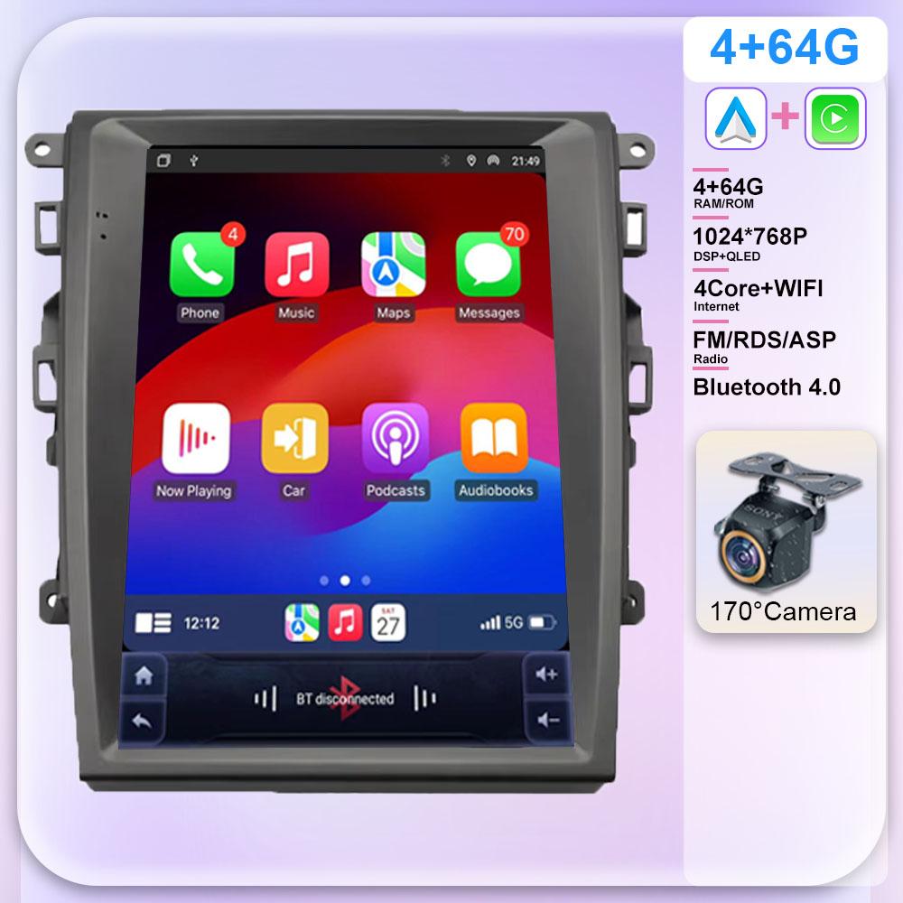 9,7-дюймовый автомобильный Android для Mondeo Fusion Mk 5 2013-2018 Автомагнитола с высокопроизводительным процессором HDR QLED Экран 5G WIFI BT Нет 2Din Carpla