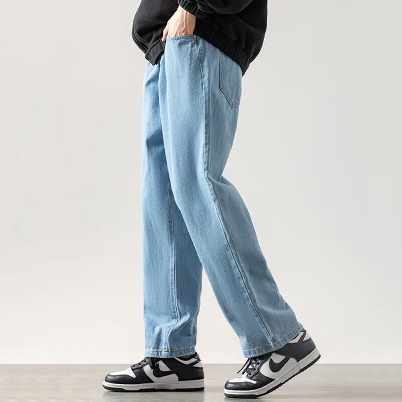 Джинсы мужские прямые свободные с широкими штанинами Dingfengbaoluo 773