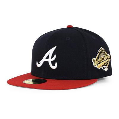 59FIFTY Atlanta Braves MLB 1995 Мировая серия Игра Кепка с козырьком Размер Мировая серия Боковой патч Кепка, Темно-синий, 8, 5950, [Б/у]