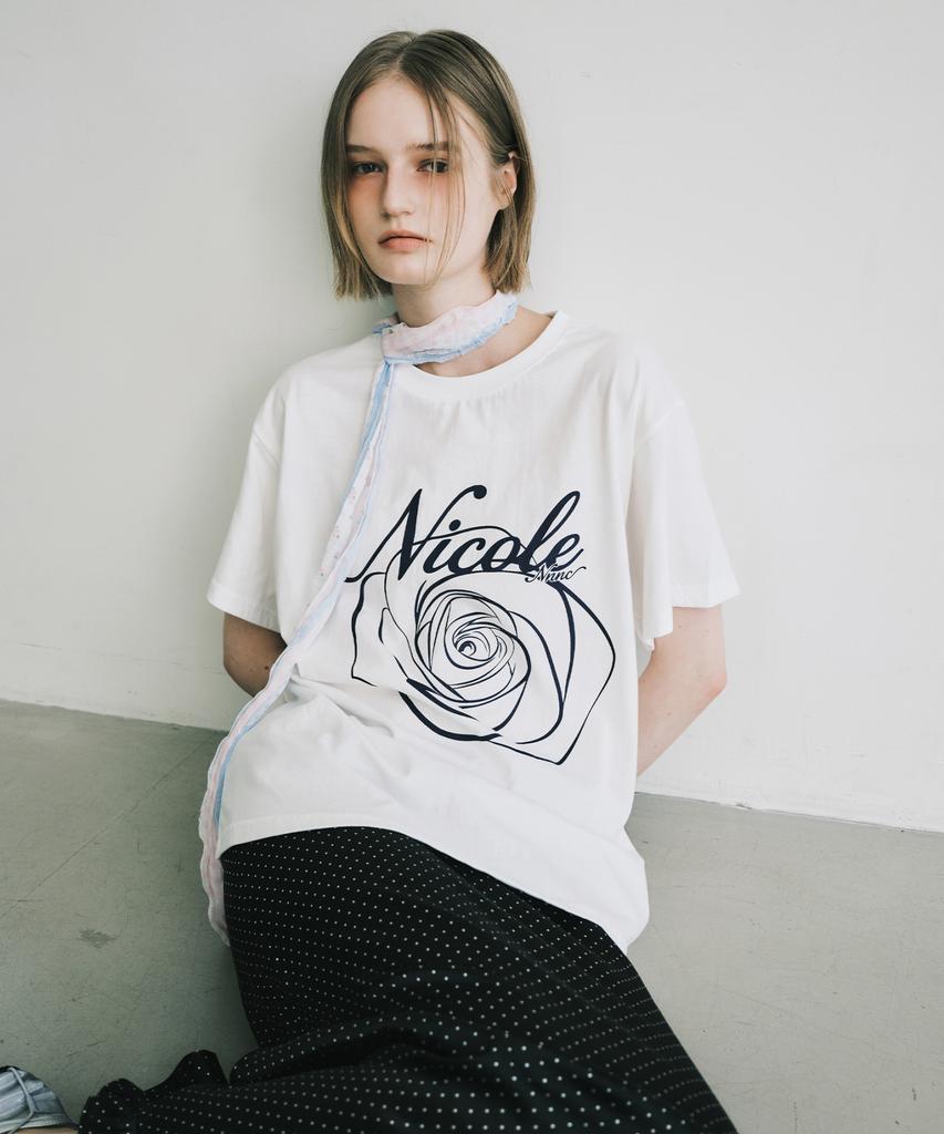 Nigaennikol Nicole Rose Топ с рукавами_Кремовый Синий