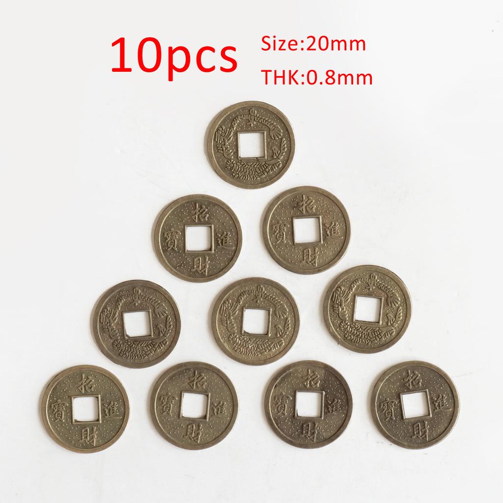Golden copper coins, combination coins for attracting wealth and treasure, lucky coins, collectible copper coins, wealth tree accessories