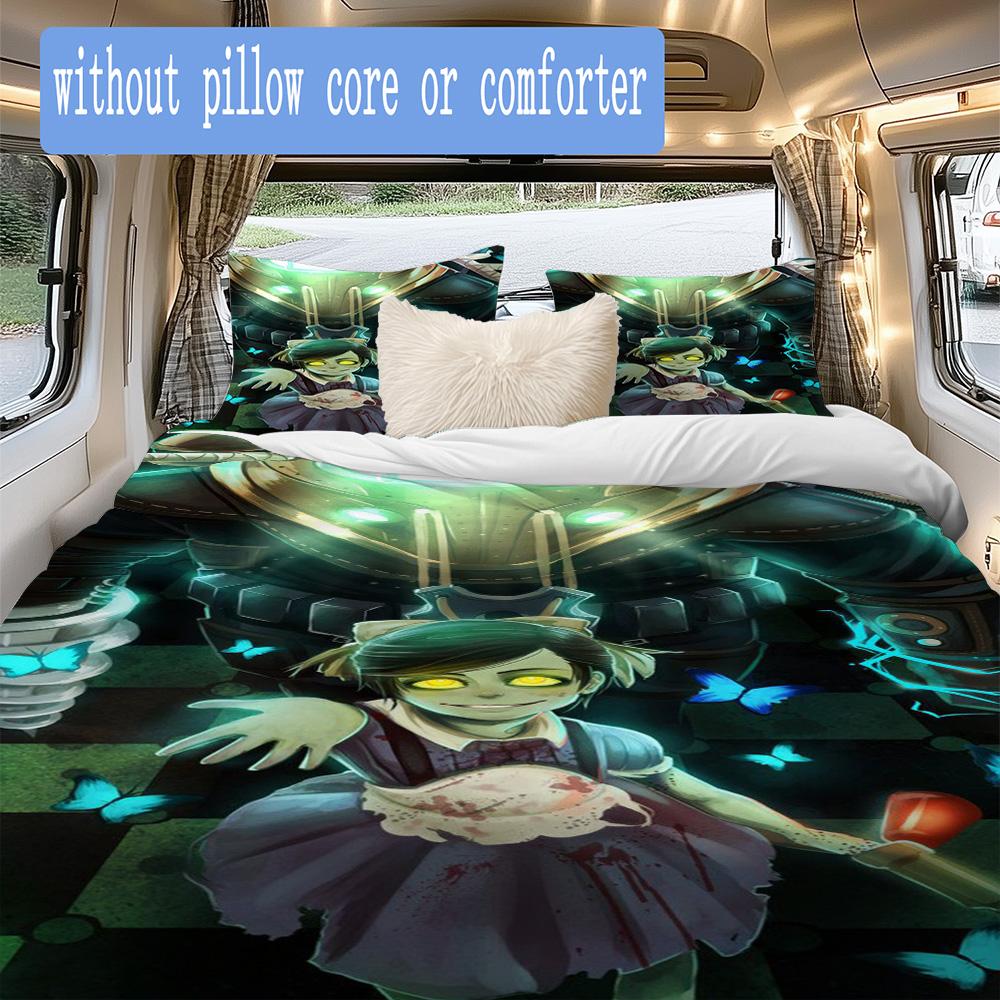 BioShock Pattern Bedding,Quilt Set Quilt Cover Pillowcase Home Birthday Gift (1*duvet cover+2*pillowcase,without core)SSJT0917031