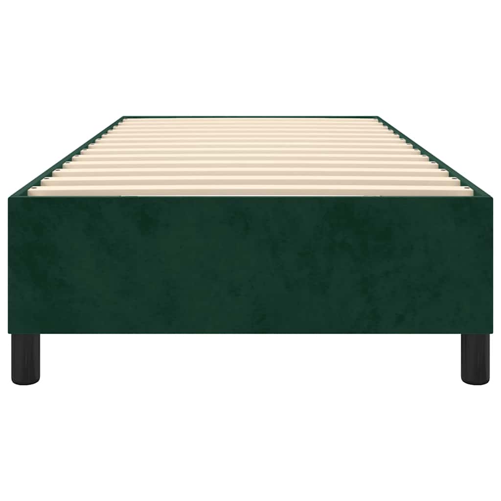 Box Spring Bed Frame Dark Green 90 x 190 cm Velvet