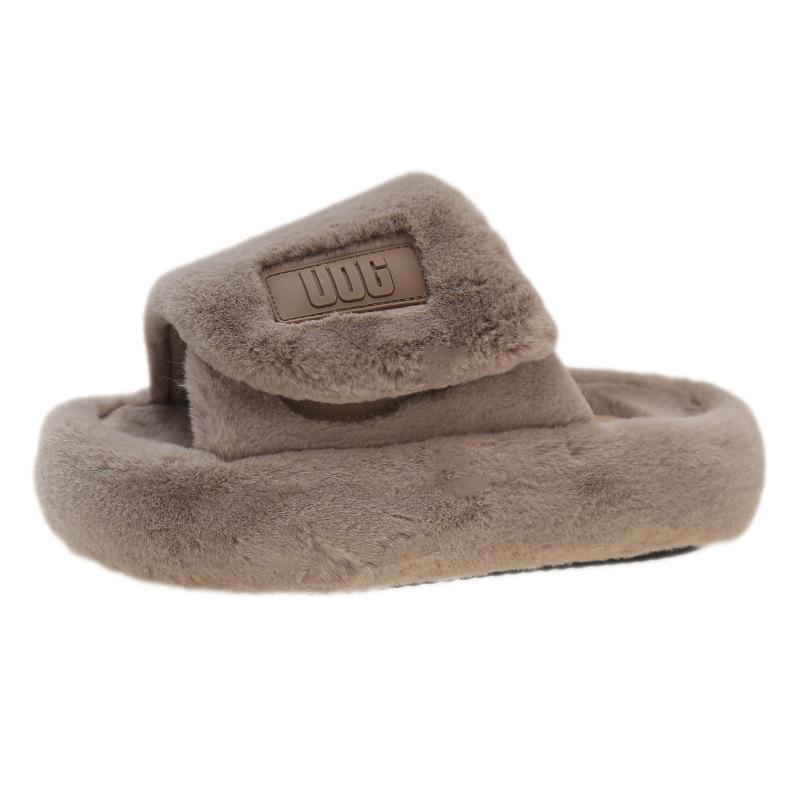 2025 осенняя одежда толстоподошвенные пушистые тапочки женские новая корейская версия повседневные теплые плюшевые тапочки на хлопковой подкладке тренд