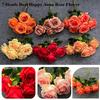 7 Heads Real Happy Rose Flower Mini 9 Colors Valentine's Day Flowers Photography Photo Gift Crystal Grass Bouquet