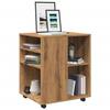 VidaXL Rolling Cabinet Craft Oak 60x53x72 Cm Engineered Wood, Wardrobe, Rolling Office Cabinet, Organizer 856659