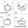 1/2 шт. Пряничный человечек Санта Клаус Снежинка Лось Рождественский форморез для печенья Форма для торта Инструмент для выпечки Форма для печенья