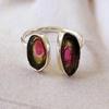Кольцо из натурального арбузного необработанного турмалина из стерлингового серебра 925 пробы 7,5 долларов США в подарок, A 45