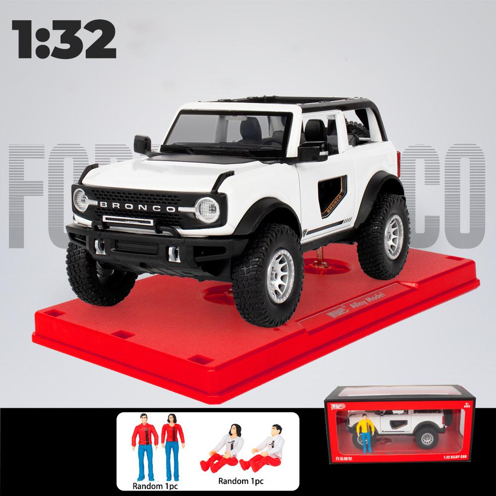 Масштаб 1/32 Ford Bronco Lima SUV, литая под давлением модель автомобиля, игрушечный автомобиль с откатным механизмом, звуком и светом для детей, коллекция подарков для мальчиков и девочек