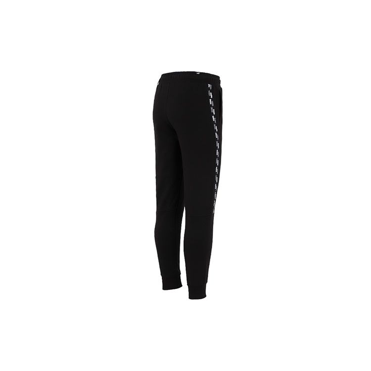 Puma Спортивные штаны Power Tape с манжетами на щиколотках и тканым логотипом Мужские брюки черные 846543-01