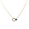 [P7875] - Designer Steel Necklace 'Boho' Turquoise Gold - 15x10 Mm
