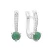 Серебряные серьги с натуральным изумрудом 1.239ct, фианитами (2162315)